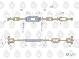 Łańcuch boczny C-330 ORYGINAŁ URSUS