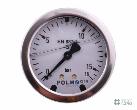 Manometr glicerynowy M63 0-16 bar tylne przyłącze G1/4" POLMO Manometr glicerynowy M63 0-16 bar tylne przyłącze G1/4" POLMO