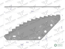 Nóż paszowozu uniwersalny otwór 22mm Standard ROYAL FARM