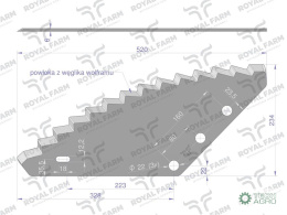 Nóż paszowozu uniwersalny otwór 22mm z węglikiem wolframu Standard ROYAL FARM