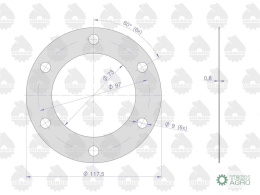 Uszczelka pokrywy WOM krążelit 0.8mm C-330 ( sprzedawane po 10 ) ORYGINAŁ URSUS