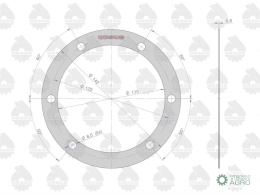 Uszczelka pokrywy wewnętrznej zwolnicy krążelit 0.8mm C-330 ( sprzedawane po 10 ) ORYGINAŁ URSUS