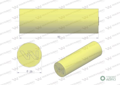 Amortyzator poliuretanowy walec 28x90 WARYŃSKI ( sprzedawane po 4 )