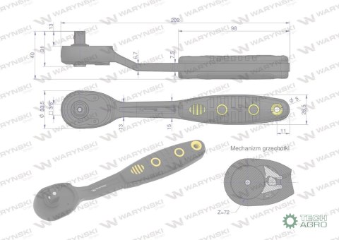 "Grzechotka 3/8"". 72 T. odgięta. Waryńs i "Grzechotka 3/8"". 72 T. odgięta. Waryńs i