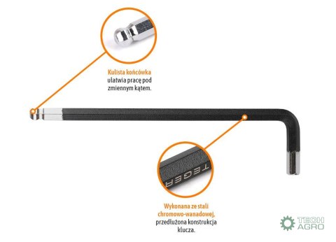 Klucz imbusowy HEX H5 - DŁUGI / TEGER Klucz imbusowy HEX H5 - DŁUGI / TEGER