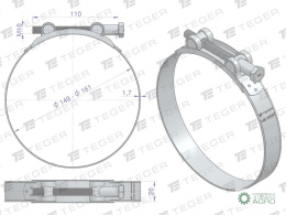 Opaska zaciskowa GBS 149-161 (obejma W1 - stal ocynkowana) szerkość 26mm TEGER ( sprzedawane po 5 )