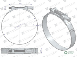 Opaska zaciskowa GBS 162-174 (obejma W1 - stal ocynkowana) szerkość 26mm TEGER ( sprzedawane po 5 )