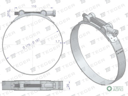 Opaska zaciskowa GBS 175-187 (obejma W1 - stal ocynkowana) szerkość 26mm TEGER ( sprzedawane po 5 )