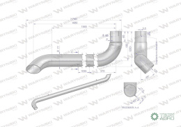 Tłumik rura wylotowa AL116287 John Deere INOX WARYŃSKI