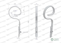 ZĄB WĄSKI PROSTY DUŃSKI 550 MM WARYŃSKI 32X10