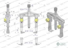 Ściągacz do łożysk dwuramienny typ T 70-130 Waryński
