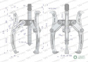 Ściągacz do łożysk trójramienny typ S 25 5-160 Waryński