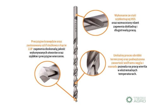 Wiertło do metalu HSS (DIN 338) 4.4 mm / TEGER (sprzedawane po 10) Wiertło do metalu HSS (DIN 338) 4.4 mm / TEGER (sprzedawane po 10)