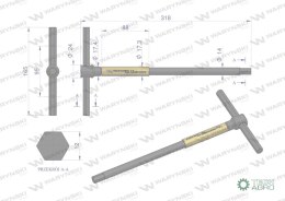 Klucz T ze spinnerem HEX 12 mm Waryński