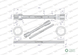 Klucz krzyżakowy do kół 30 x 32mm wzmocniony wkladany uchwyt Waryński