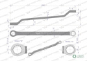 Klucz oczkowy odsadzony 12 x 13 mm. CrV standard ASME B107.9 Waryński