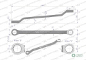 Klucz oczkowy odsadzony 14 x 15 mm. CrV standard ASME B107.9 Waryński