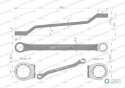 Klucz oczkowy odsadzony 17 x 19 mm. CrV standard ASME B107.9 Waryński