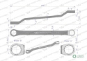 Klucz oczkowy odsadzony 18 x 19 mm. CrV standard ASME B107.9 Waryński