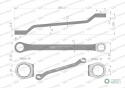 Klucz oczkowy odsadzony 19 x 22 mm. CrV standard ASME B107.9 Waryński