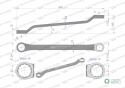 Klucz oczkowy odsadzony 21 x 23 mm. CrV standard ASME B107.9 Waryński