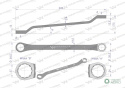 Klucz oczkowy odsadzony 24 x 27 mm. CrV standard ASME B107.9 Waryński