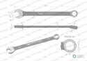 Klucz płasko-oczkowy 12 mm. CrV standa rd ASME B107-2010 Waryński