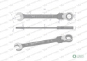 Klucz płasko-oczkowy 17 mm z grzechotką 72 zęby i przegubem Waryński