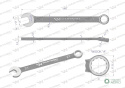 Klucz płasko-oczkowy 21 mm. CrV standa rd ASME B107-2010 Waryński