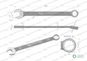 Klucz płasko-oczkowy 22 mm. CrV standa rd ASME B107-2010 Waryński