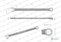 Klucz płasko-oczkowy 7 mm CrV standard ASME B107-2010 Waryński