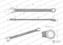 Klucz płasko-oczkowy 8 mm. CrV standar d ASME B107-2010 Waryński