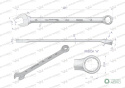 Klucz płaskooczkowy extra długi 13mm dł 205mm standard ASME B107.9M Waryński