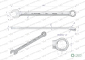 Klucz płaskooczkowy extra długi 17mm dł 262mm standard ASME B107.9M Waryński