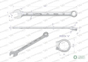 Klucz płaskooczkowy extra długi 22mm dł 319mm standard ASME B107.9M Waryński