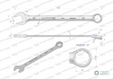 Klucz płaskooczkowy extra długi 38mm dł 510mm standard ASME B107.9M Waryński