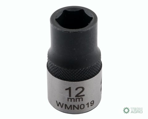 "Nasadka sześciokątna 1/2"". 12 mm. CrV5 BV30. DIN 3124. Waryński