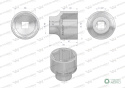 "Nasadka sześciokątna 3/4"". 58 mm. CrV5 BV30. DIN 3124. Waryński