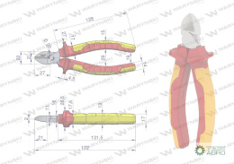 Szczypce izolowane, boczne, 160 mm. VD E. Waryński