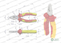 Szczypce izolowane, uniwersalne 160 mm. .VDE. Waryński