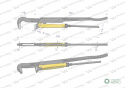 Szczypce nastawne szwedzkie do rur szczęki typ 90° o rozstawie max 103mm 3" długość 630mm Waryński