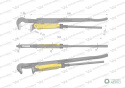 Szczypce nastawne szwedzkie do rur szczęki typ 90° o rozstawie max 67mm 2" długość 560mm Waryński