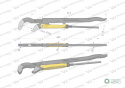 Szczypce nastawne szwedzkie do rur szczęki typ S o rozstawie max 103mm długość 652mm Waryński