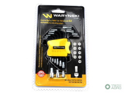 Zestaw kluczy TORX T10-T50 ze stali S2 9el w uchwycie Waryński