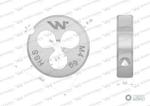 Narzynka przemysłowa M4 ze stali HSS DI N22568 Warynski Narzynka przemysłowa M4 ze stali HSS DI N22568 Warynski