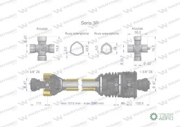 Wał przegubowo-teleskopowy 1010-1560mm 460Nm szerokokątny od st.maszyny CE 2020 seria 3R WARYŃSKI