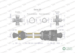 Wał przegubowo-teleskopowy 760-1070mm 270Nm szerokokątny CE 2020 seria 2R WARYŃSKI