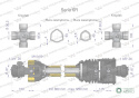 Wał przegubowo-teleskopowy 860-1250mm 830Nm sprzęgło z kołkiem 2200Nm z drugiej stron szerokokątny CE 2020 seria 6R Waryński