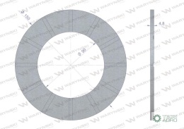 Okładzina sprzęgła ciernego wału przegubowo-teleskopowego seria 5 i 6 wymiary 150x90x4.8 WARYŃSKI