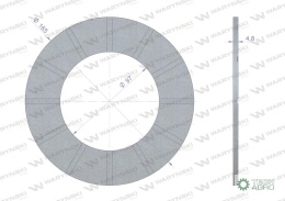 Okładzina sprzęgła ciernego wału przegubowo-teleskopowego seria 8 i 9 wymiary 165x97x4.8 WARYŃSKI